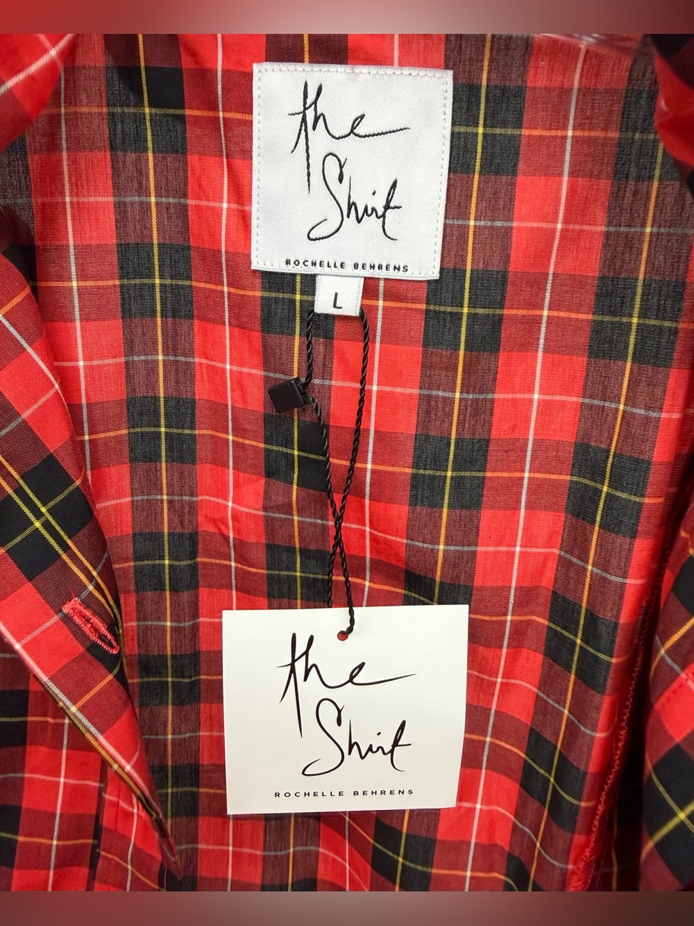 The Shirt by Rochelle Behrens Red and Black Plaid Ruffle Button Top - Picture 4 of 5